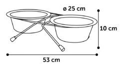 Flamingo Gamelle Pour La Nourriture Et L'eau Set + Support Arjun Inox 25cm 2500ml -Chats Et Chiens Fournitures 2101011f3c5e0452d66c902e8e1e9cc5c93c7277da8f6632c512061b48ebc6fa