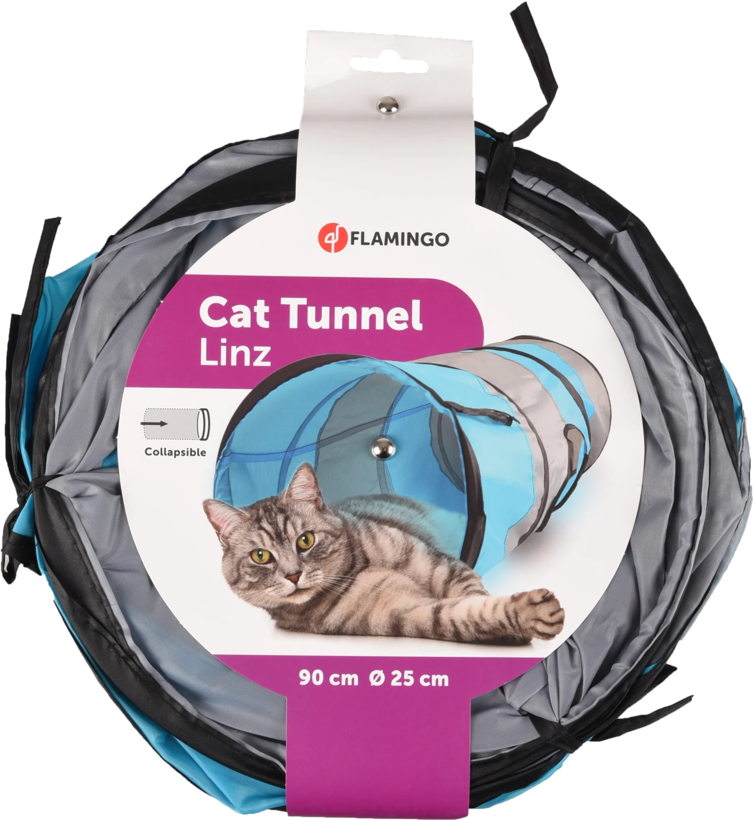 Flamingo Tunnel Pour Chat Linz 1 Trou 90cm Diam25cm 2 Flamingo Tunnel Pour Chat Linz 1 Trou 90cm Diam25cm – Image 2