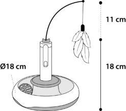 Flamingo Jouet Chat Plaque Plume Et Balle 20x20x29cm -Chats Et Chiens Fournitures 7ddb4f2986b496da020f91ca698a216b273d964c8e48ca1225e49546abc3aef1