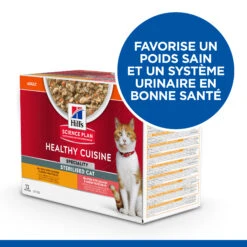 HILL'S SCIENCE PLAN HEALTHY CUISINE MIJOTÉS POUR CHAT ADULTE STÉRILISÉ AU POULET ET AU SAUMON 12X80G -Chats Et Chiens Fournitures Hills science plan chat adult sterilised cat healthy cuisine mijotes sachet repas poulet saumon 12x80g 3 FR