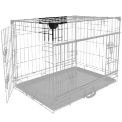 Cage Fer Ninja Edition Avec Porte Coulissante 107x71x79 Cm Noir -Chats Et Chiens Fournitures Hoek
