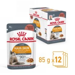 Royal Canin Hair & Skin Care En Sauce Pour Chat 12 Sachets De 85g -Chats Et Chiens Fournitures Royal Canin Hair Skin Care Gravy Chat FR 02