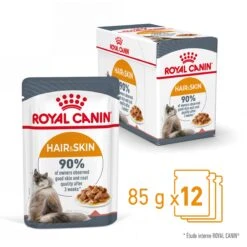 Royal Canin Hair & Skin Care En Sauce Pour Chat 12 Sachets De 85g -Chats Et Chiens Fournitures Royal Canin Hair Skin Care Gravy Chat FR 03