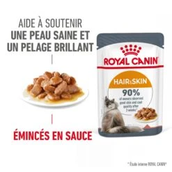 Royal Canin Hair & Skin Care En Sauce Pour Chat 12 Sachets De 85g -Chats Et Chiens Fournitures Royal Canin Hair Skin Care Gravy Chat FR 05