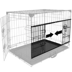 Cage Fer Ninja Edition Avec Porte Coulissante 91x61x69 Cm Noir -Chats Et Chiens Fournitures Schuifdeur 2