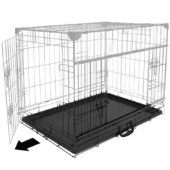 Cage Fer Ninja Edition Avec Porte Coulissante 107x71x79 Cm Noir -Chats Et Chiens Fournitures lade